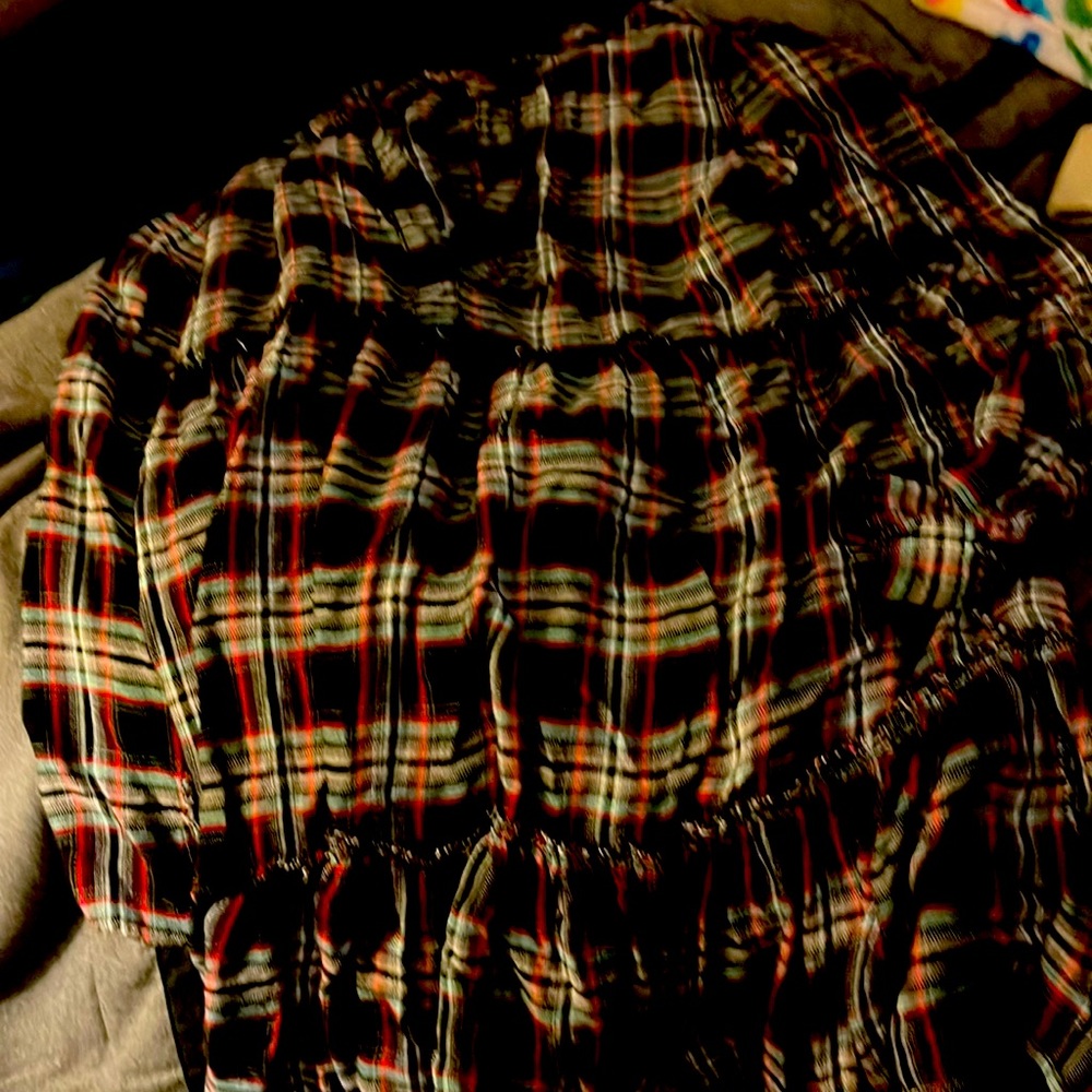 Plaid long sleeve dress